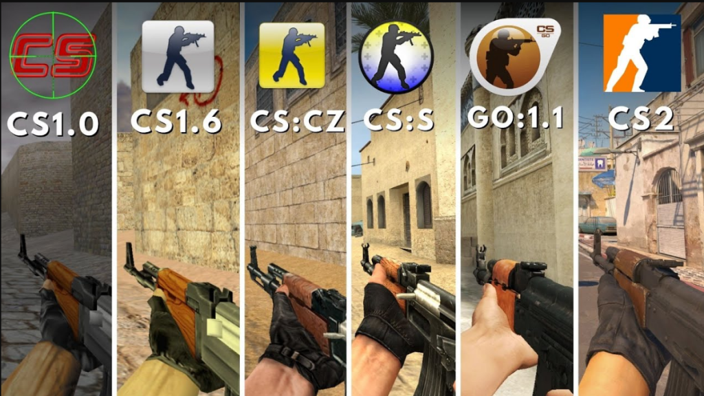 Giao diện game esports CS qua các phiên bản